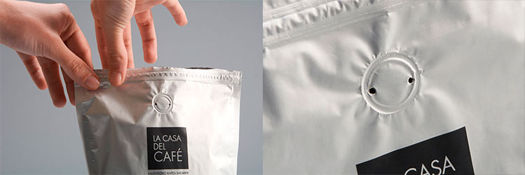 Bolsa de café con válvula unidireccional La Casa del Café